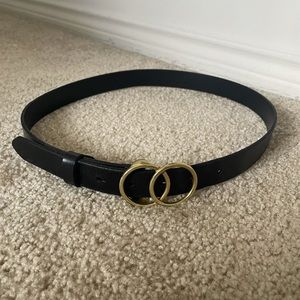 Anthropology black leather belt